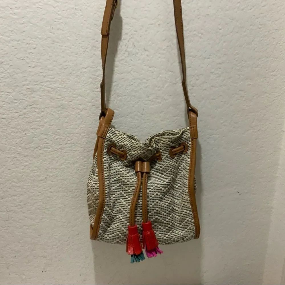 Fossil Claire Drawstring Purse crossbody tassels multicolor